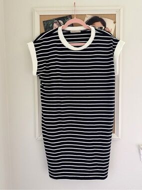 Striped Black & White T-Shirt Dress